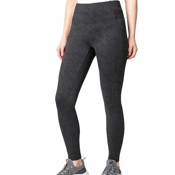 Mondetta Brushed Jacquard Black High Waist Legging with Pockets - Picture 7 of 7